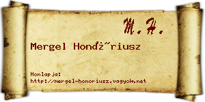 Mergel Honóriusz névjegykártya